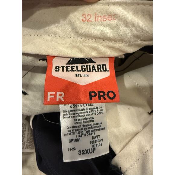 Steelguard FR Pro Cargo Navy Flame Resistant UltraSoft CAT 2 Work Pants 32 NWT - Picture 7 of 14